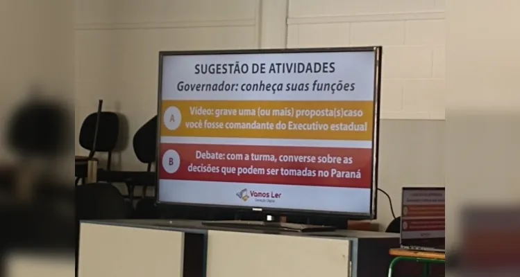 Aulas sobre eleições do Vamos Ler inspiram alunos do CAIC PG