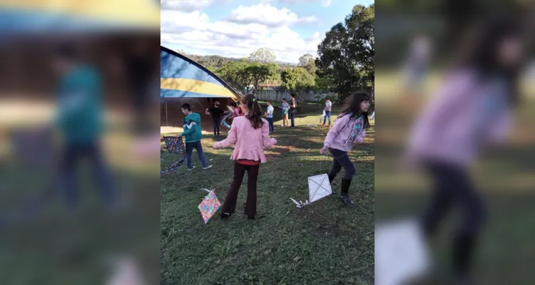 Divertida aula sobre ângulos em Guamiranga tem uso de pipas