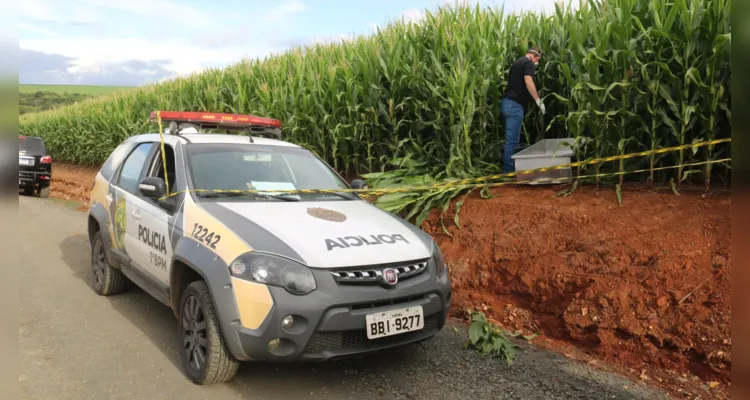 Corpo do homem foi localizado em um milharal, às margens da via.