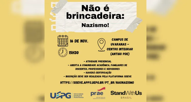 Esse é o primeiro de uma série de eventos que serão promovidos pela PRAE, visando o enfrentamento dos mais diversos tipos de preconceito