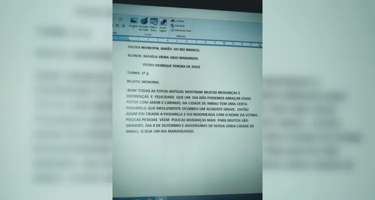 Resgate de memórias é tema de aula em Imbaú