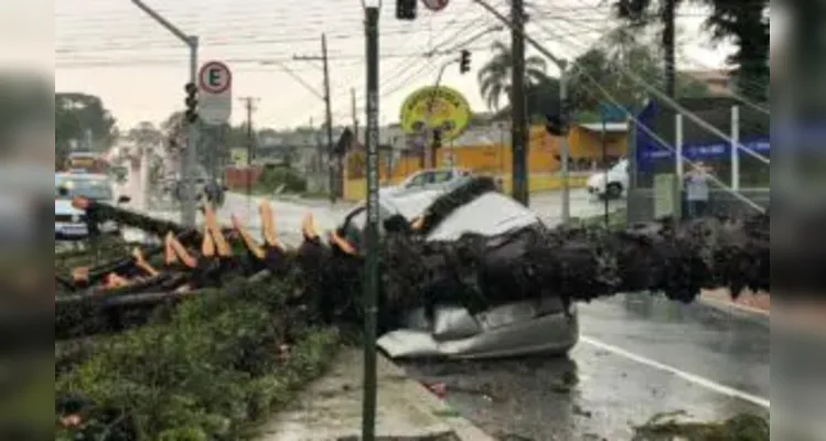 Imagens detalham estrago ocasionado pelas fortes chuvas na capital paranaense
