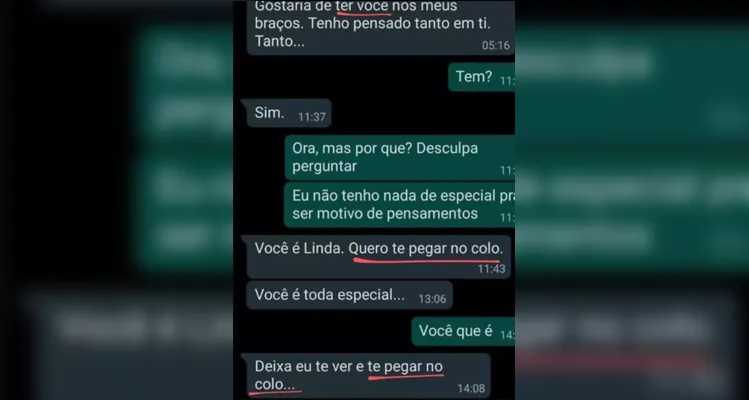 Troca de mensagens deitas através do aplicativo WhatsApp