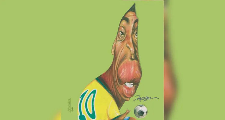 Pelé é homenageado por mais de cem cartunistas em exposição