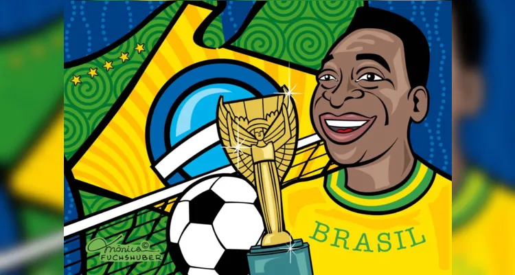 A mostra virtual “LOVE: Pelé pelos craques do traço” reúne mais de 100 trabalhos de cartunistas de todo o Brasil, e alguns de fora do país, dentro do site HQMIX.