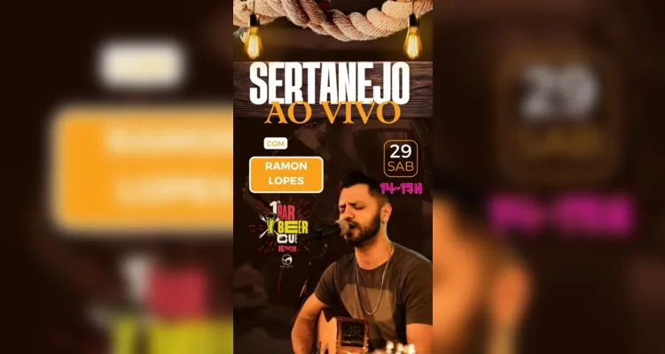 Ramon Lopes comanda o sertanejo no sábado (29), das 17h às 17h.