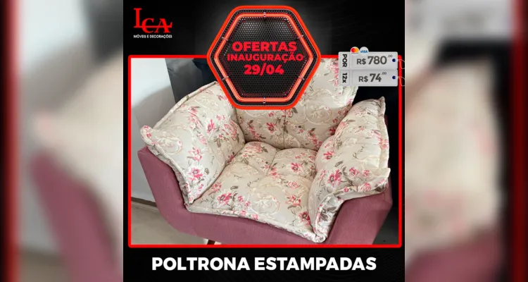 Poltrona estampadas por R$ 780 ou em 12x de R$ 74