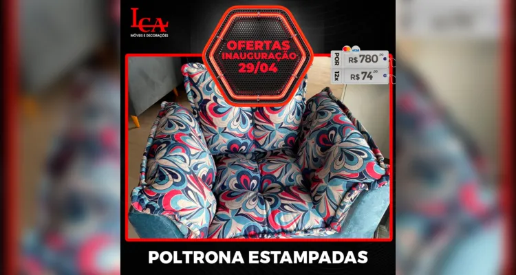 Poltrona estampadas por R$ 780 ou em 12x de R$ 74