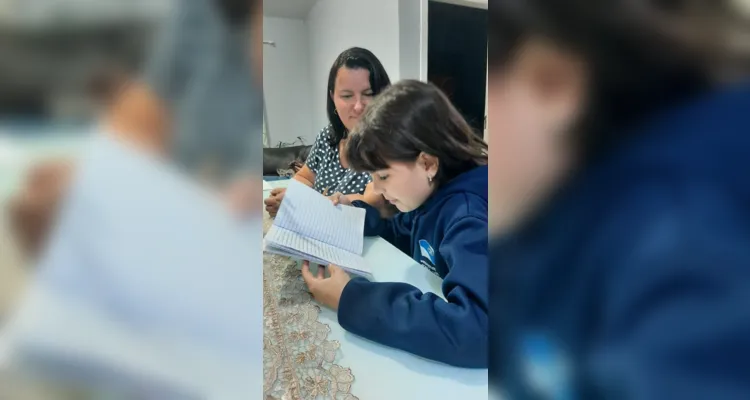 Parte da atividade consistiu em os alunos conversarem com seus familiares sobr o tema