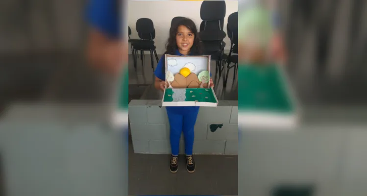 Em sala e, com a ajuda dos familiares, em casa, os alunos elaboraram maquetes do Sistema Solar 