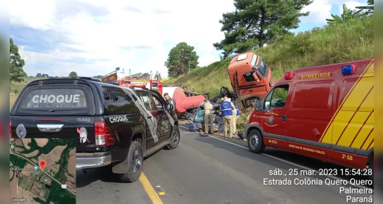 Motorista sem CNH se envolve em acidente com caminhão na BR 277