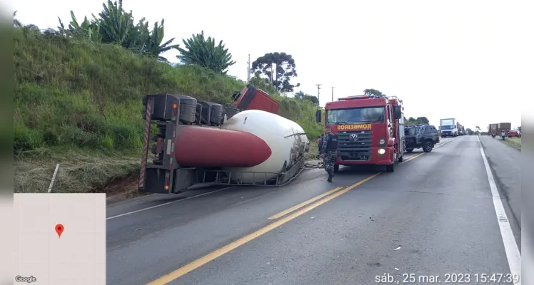 Motorista sem CNH se envolve em acidente com caminhão na BR 277