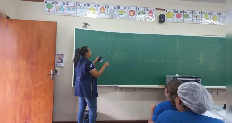 Trabalhando conceitos matemáticos, os alunos prepararam pizzas em sala de aula