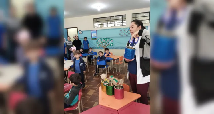 O modelo de atividades realizada pela turma do infantil IV chamou tanta atenção dos alunos do quinto ano que se decidiu por uma entrevista  sobre o assunto