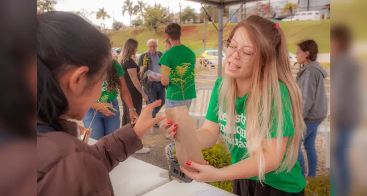 Foram 600 mudas de seis espécies de plantas para o evento, com 100 mudas de cada planta