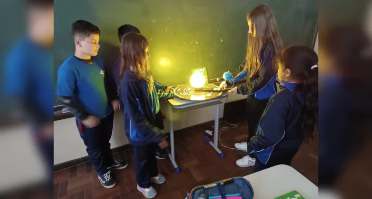 As atividades incluíram a videoaula do projeto Vamos Ler, a observação do planetário disponível na escola e a realização de fotografias diurnas e noturnas do céu feitas pelos estudantes