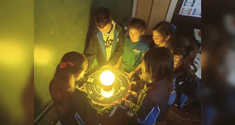 As atividades incluíram a videoaula do projeto Vamos Ler, a observação do planetário disponível na escola e a realização de fotografias diurnas e noturnas do céu feitas pelos estudantes