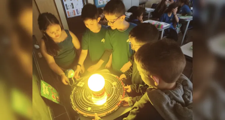 As atividades incluíram a videoaula do projeto Vamos Ler, a observação do planetário disponível na escola e a realização de fotografias diurnas e noturnas do céu feitas pelos estudantes