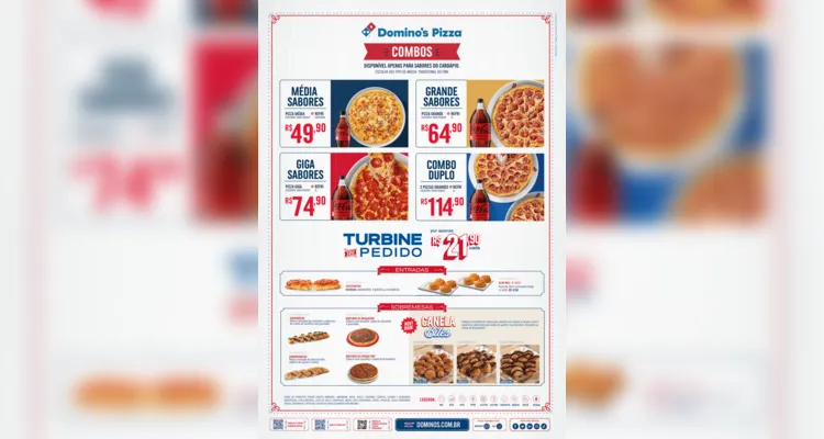 Domino's Pizza oferece descontos de 50% em Ponta Grossa