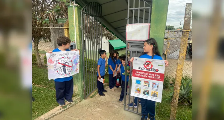 Alunos realizaram atividades de conscientização envolvendo a comunidade escolar