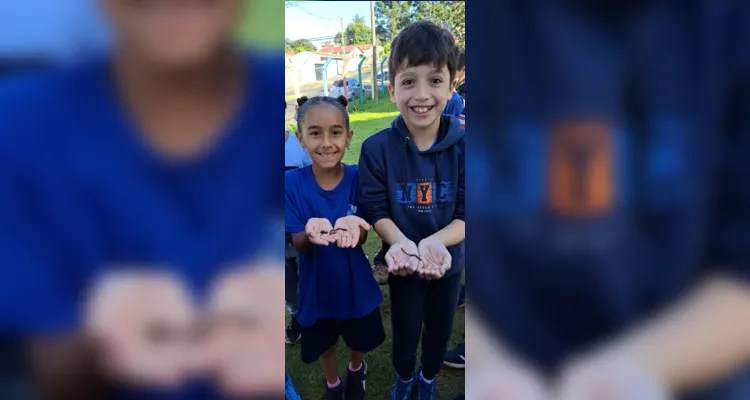 Devido ao grande interesse dos alunos sobre a minhoca, personagem principal da história apresentada pela professora, foram realizadas pesquisas sobre o invertebrado e confeccionado um minhocário na escola