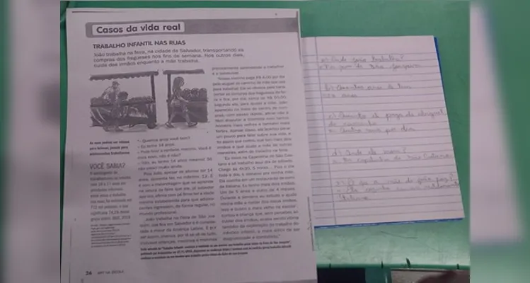 Momentos em casa, na sala de aula e na palestra fomentaram reflexão dos educandos acerca da temática