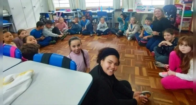 A turma confeccionou cartazes com o intuito de transmitir aos colegas da escola o aprendizado adquirido nas atividades