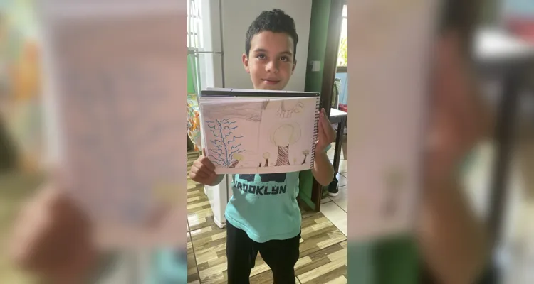 Registros em desenhos e fotos mostram como alunos fixaram conteúdos presentes na videoaula