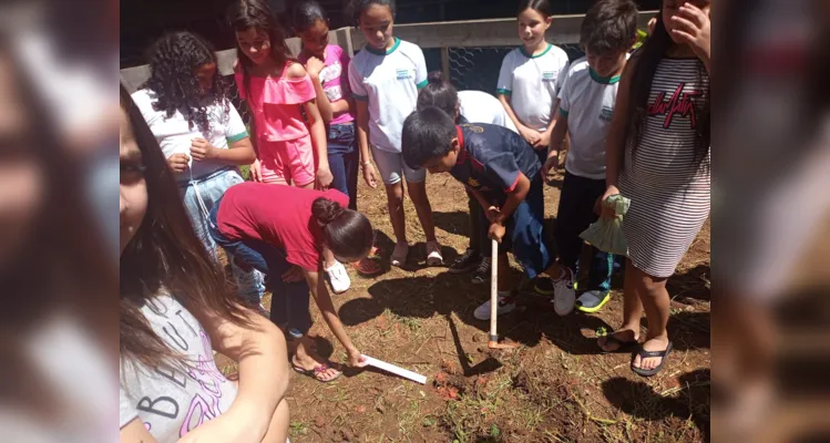 Alunos participaram e protagonizaram todas as etapas: do preparo do solo até a entrega das flores