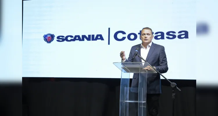 O evento contou com a presença de lideranças locais e regionais, representantes do setor e executivos da Cotrasa e da Scania