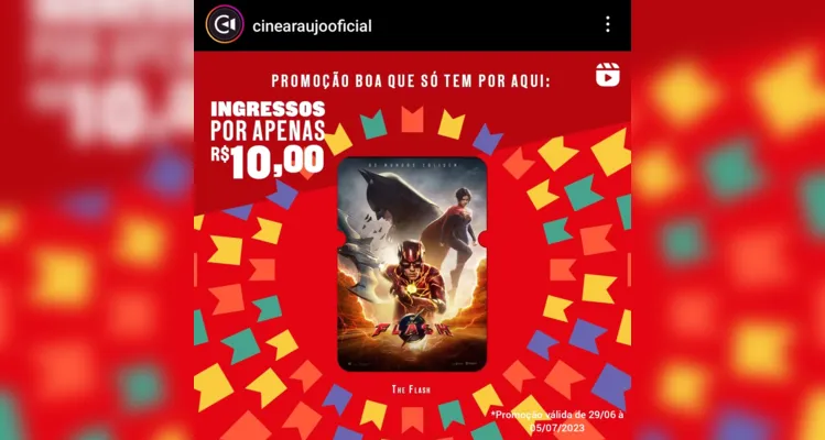 A promoção de ingressos por R$10 é válida entre os dias 29 de junho e 05 de julho