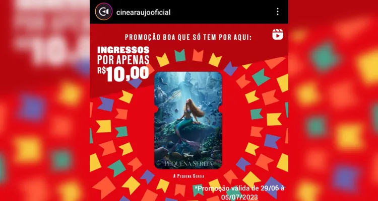 A promoção de ingressos por R$10 é válida entre os dias 29 de junho e 05 de julho