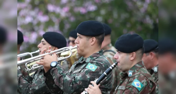 Banda do Exército Brasileiro esteve se apresentando.