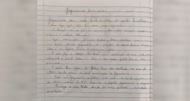 Texto produzido pelo aluno João Miguel da Silva Trancozo