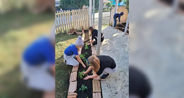 Iniciativa dos alunos foi desde a concepção de melhoria do espaço até colocar as 'mãos às obras'