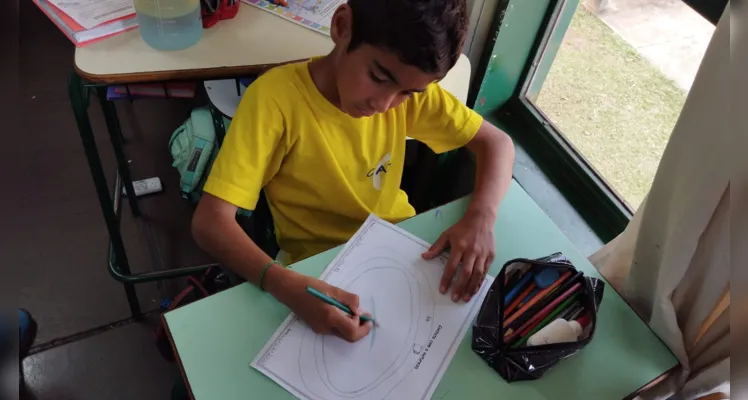 Os alunos foram estimulados a separar um tempo durante o período de suas férias para passar em contato com a natureza e no retorno a sala de aula representaram estes momentos por meio de ilustrações