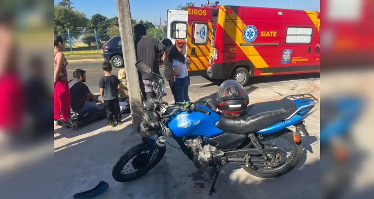 Motociclista teve ferimentos no braço e foi levado à UPA Santa Paula