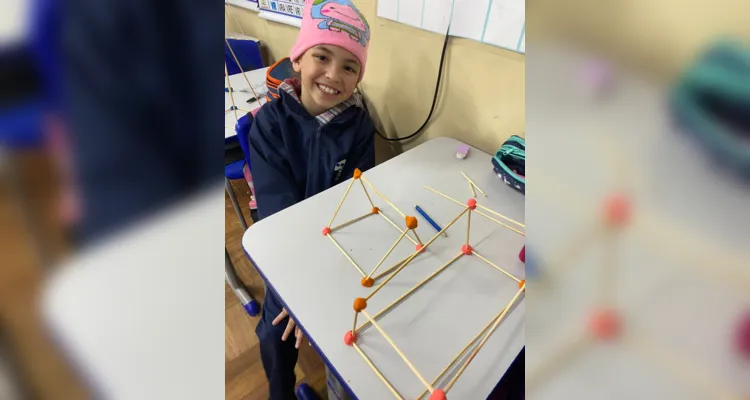 Os alunos realizaram atividades práticas com o objetivo de perceberem que as figuras geométricas estão presentes em diversos objetos do cotidiano