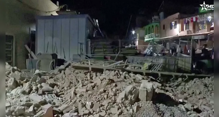 Escombros em Marrakesh, após forte terremoto no Marrocos