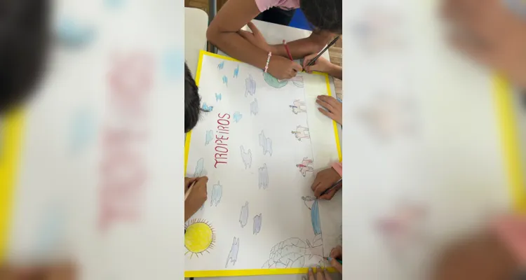 Como atividade, os educandos elaboraram cartazes com os conhecimentos adquiridos