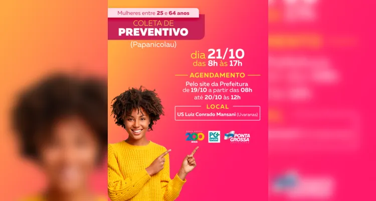 Prefeitura de Ponta Grossa realiza ação de coleta de exames preventivos neste sábado (21) 