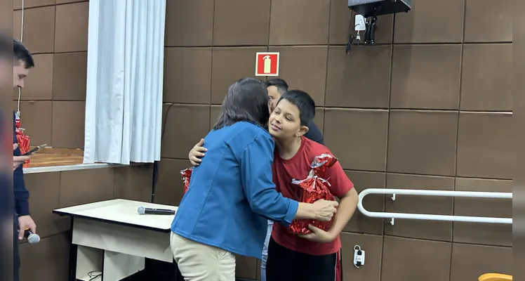 A empolgação dos alunos premiados marcou o evento em Ipiranga