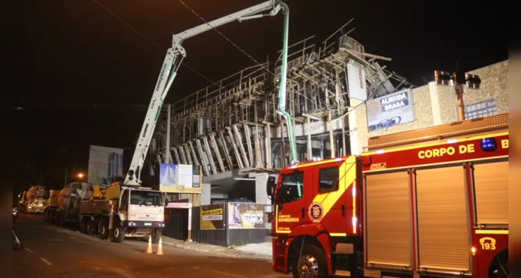 Laje de obra desaba e mobiliza equipe dos Bombeiros em PG