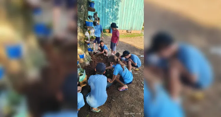 Os trabalhos envolveram os alunos e seus familiares na revitalização e nos cuidados dos espaços da escola