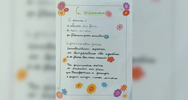 As atividades foram compostas pela elaboração de poemas e desenhos sobre a estação, baseados na videoaula do Vamos Ler