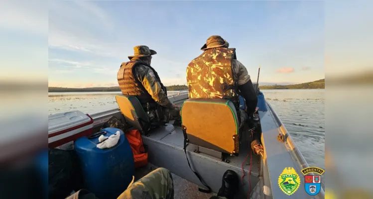 Polícia Ambiental apreende rede de pesca em usina de Telêmaco