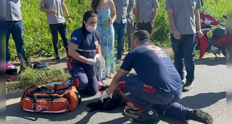 O Samu foi acionado para prestar atendimento médico às vítimas