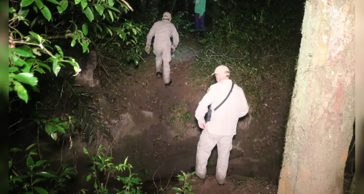 Equipes adentraram em área de mata indicada pelos pescadores