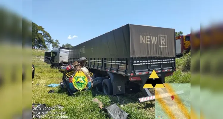 O condutor da carreta, de 36 anos, foi encaminhado para o hospital de Antônio da Platina.