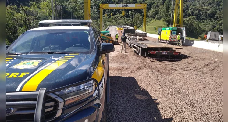 Equipe da Polícia Rodoviária Federal foi acionada para a ocorrência.